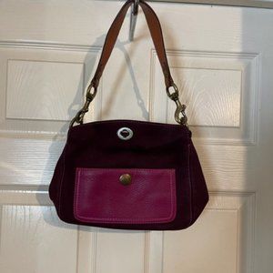 Women's Leather & Suede Coach Shoulder Bag